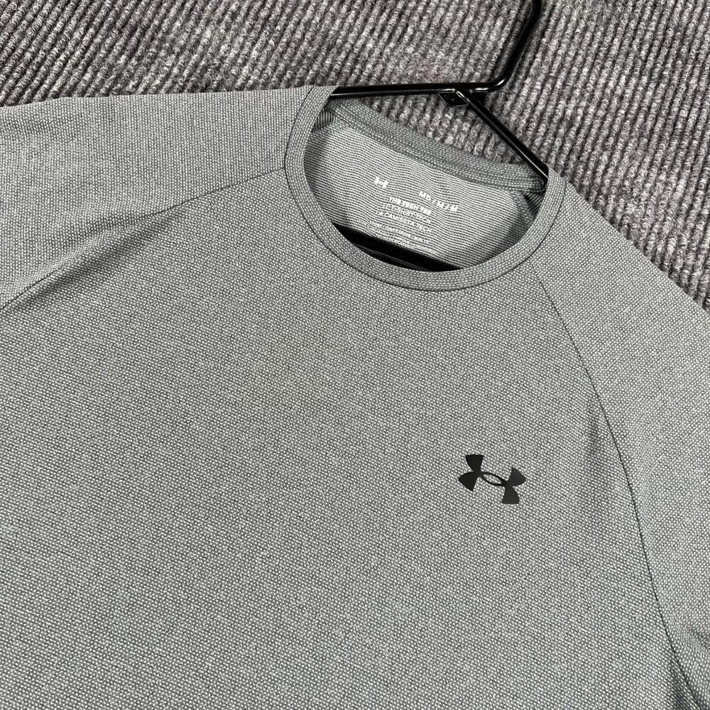 Under Armour Tech Tee Shirt Mens Medium Gray Short Sleeve Workout Active Casual